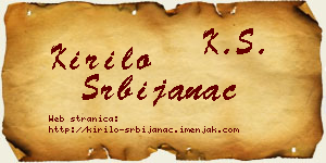 Kirilo Srbijanac vizit kartica
